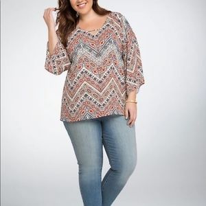 Torrid Multiple Color Zigzag Design Long Top